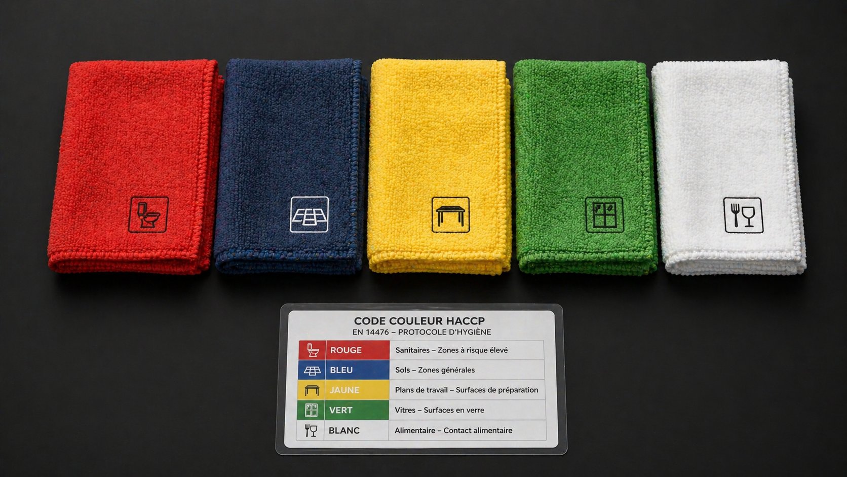 Microfibres code couleur HACCP